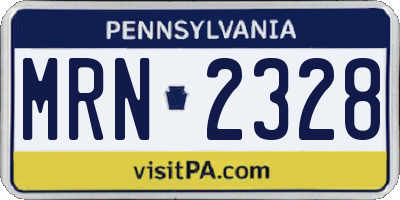 PA license plate MRN2328