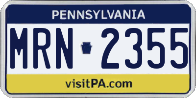 PA license plate MRN2355