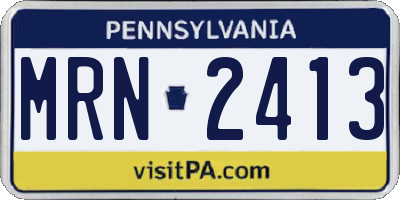 PA license plate MRN2413