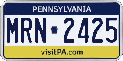 PA license plate MRN2425