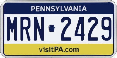 PA license plate MRN2429