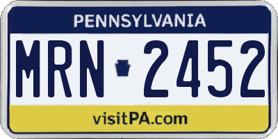 PA license plate MRN2452