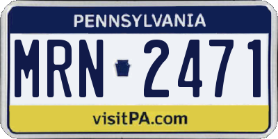 PA license plate MRN2471