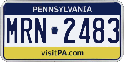 PA license plate MRN2483