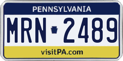 PA license plate MRN2489