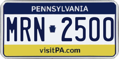 PA license plate MRN2500
