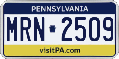 PA license plate MRN2509