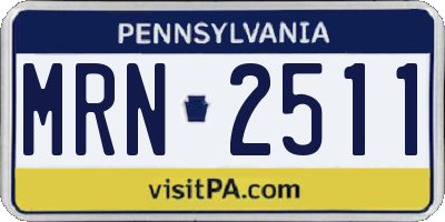 PA license plate MRN2511