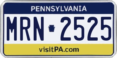 PA license plate MRN2525