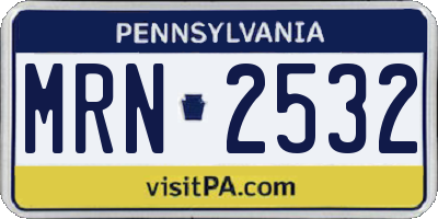 PA license plate MRN2532