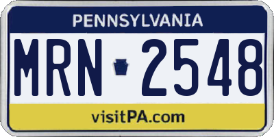 PA license plate MRN2548