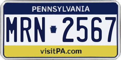 PA license plate MRN2567