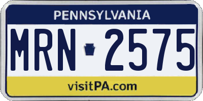 PA license plate MRN2575