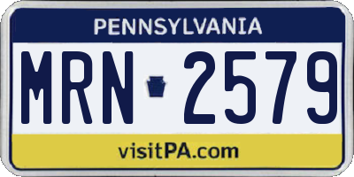 PA license plate MRN2579