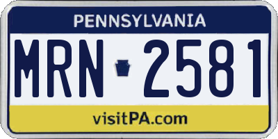 PA license plate MRN2581