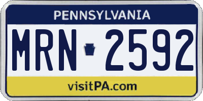 PA license plate MRN2592