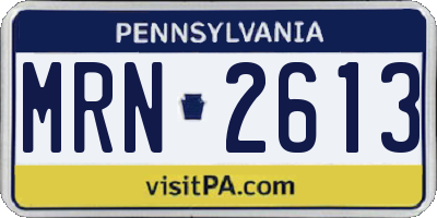 PA license plate MRN2613