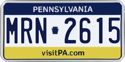 PA license plate MRN2615