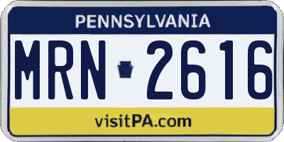 PA license plate MRN2616