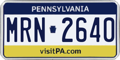 PA license plate MRN2640