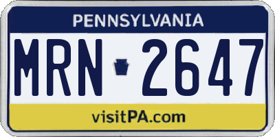 PA license plate MRN2647