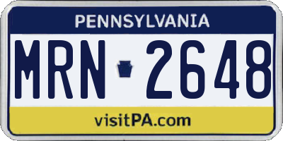 PA license plate MRN2648