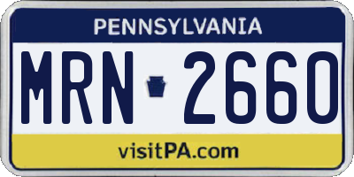 PA license plate MRN2660