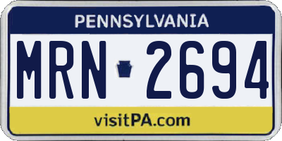 PA license plate MRN2694