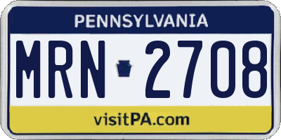 PA license plate MRN2708