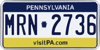 PA license plate MRN2736