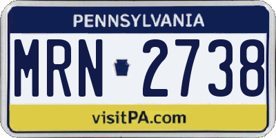PA license plate MRN2738