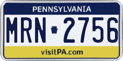 PA license plate MRN2756