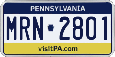 PA license plate MRN2801
