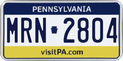 PA license plate MRN2804