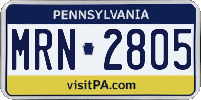 PA license plate MRN2805