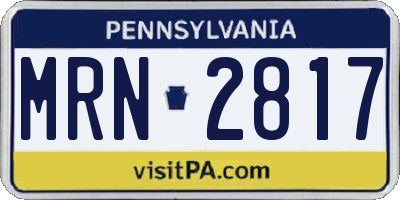 PA license plate MRN2817