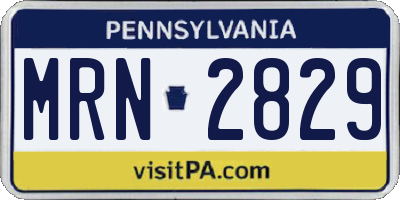 PA license plate MRN2829