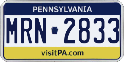 PA license plate MRN2833