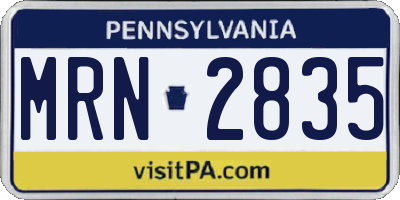 PA license plate MRN2835