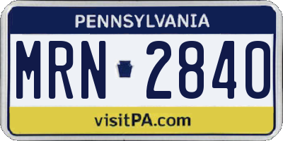 PA license plate MRN2840