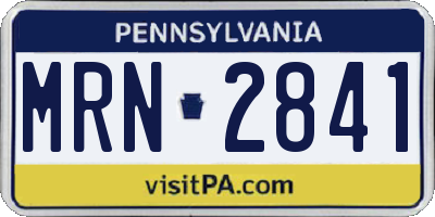 PA license plate MRN2841