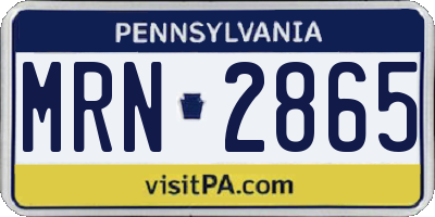 PA license plate MRN2865