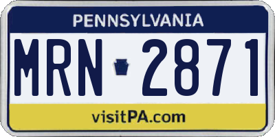 PA license plate MRN2871
