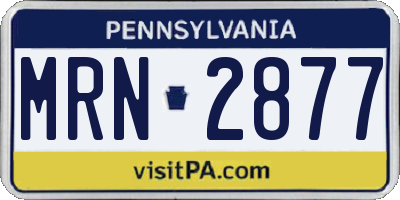 PA license plate MRN2877