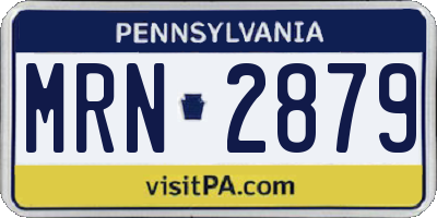 PA license plate MRN2879