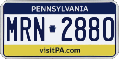 PA license plate MRN2880