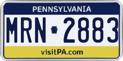 PA license plate MRN2883
