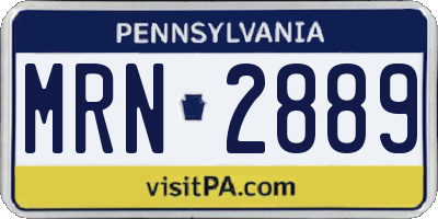 PA license plate MRN2889