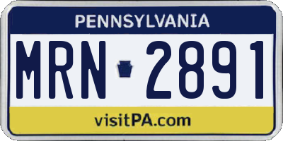 PA license plate MRN2891