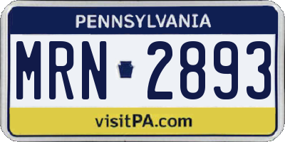 PA license plate MRN2893